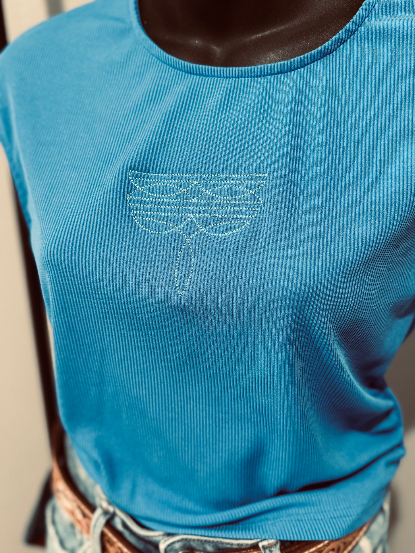 Boot Stitch Ribbed Tank- Medium✨