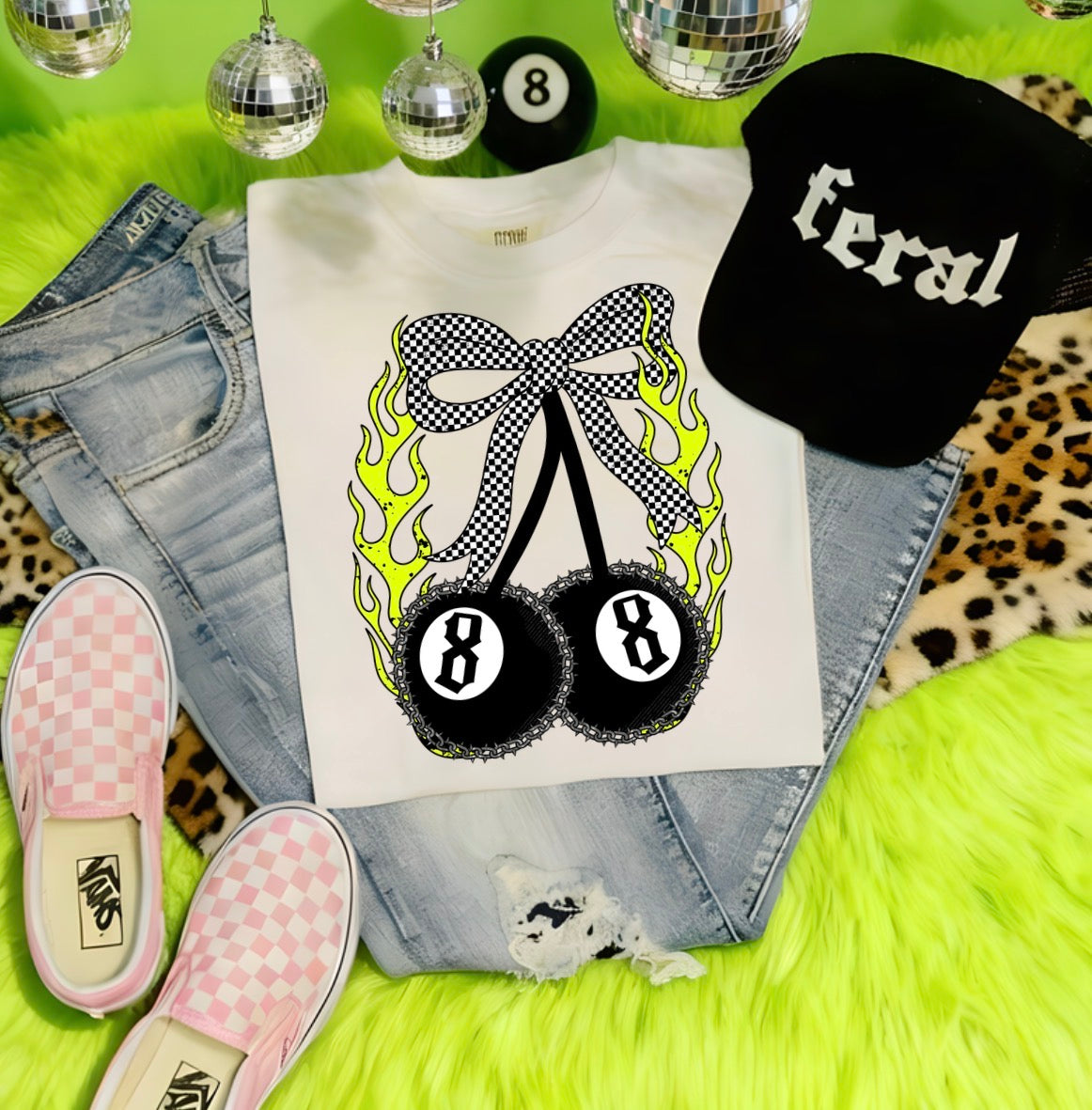 Punchy Checkered Cherry Graphic🖤✨