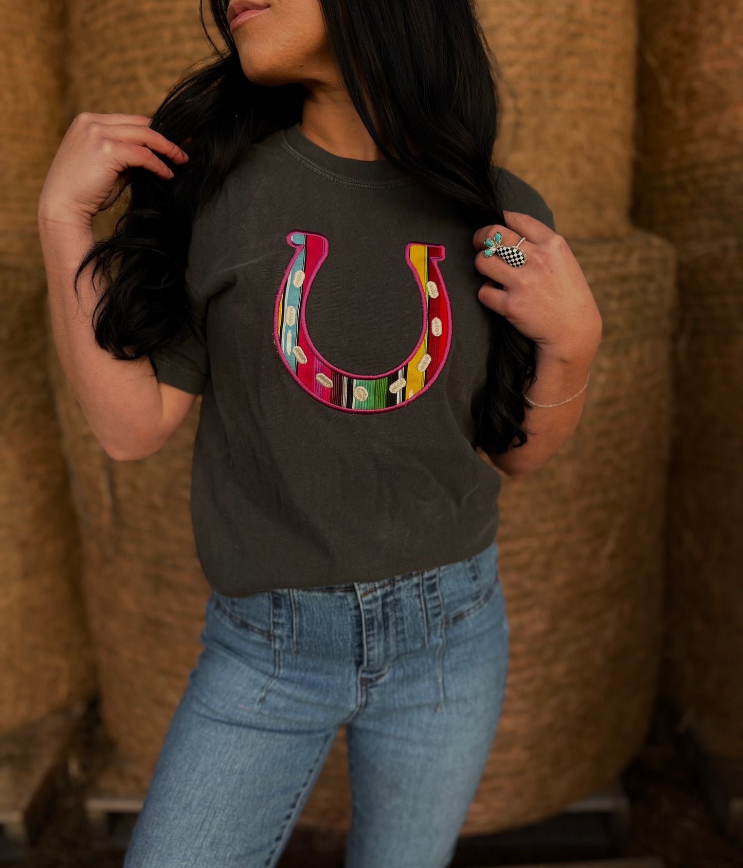 Lucky Serape Horseshoe Tee✨