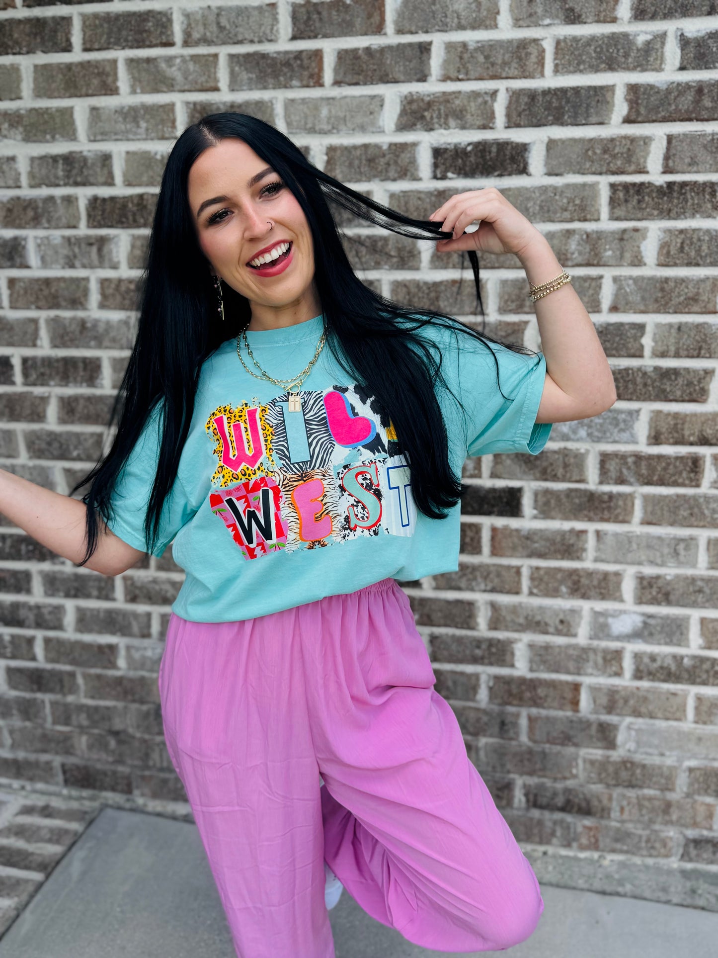 Wild West Graphic Tee – Color Block Statement Tee | Western Summer Graphics | Trendy Western Tee’s