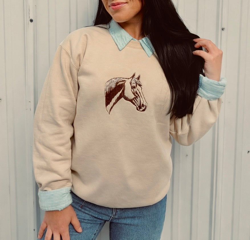 Classic Western Horsehead Pullover🤎