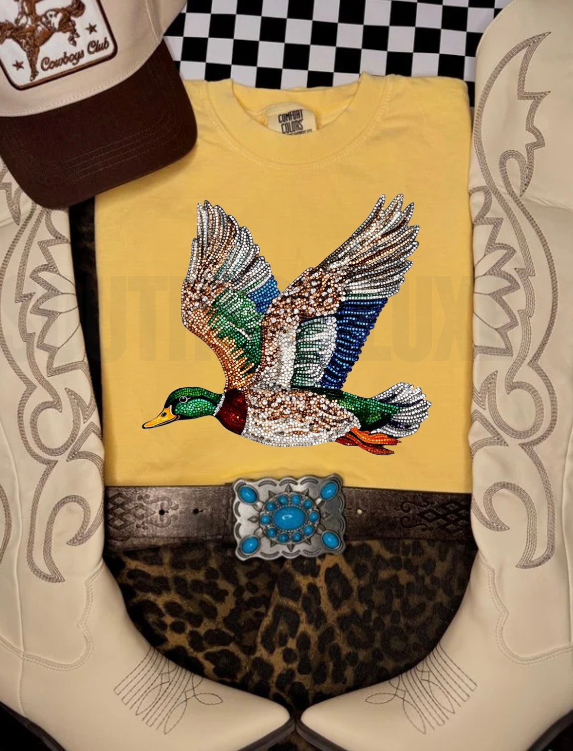 Faux Rhinestone Mallard Graphic🦆✨