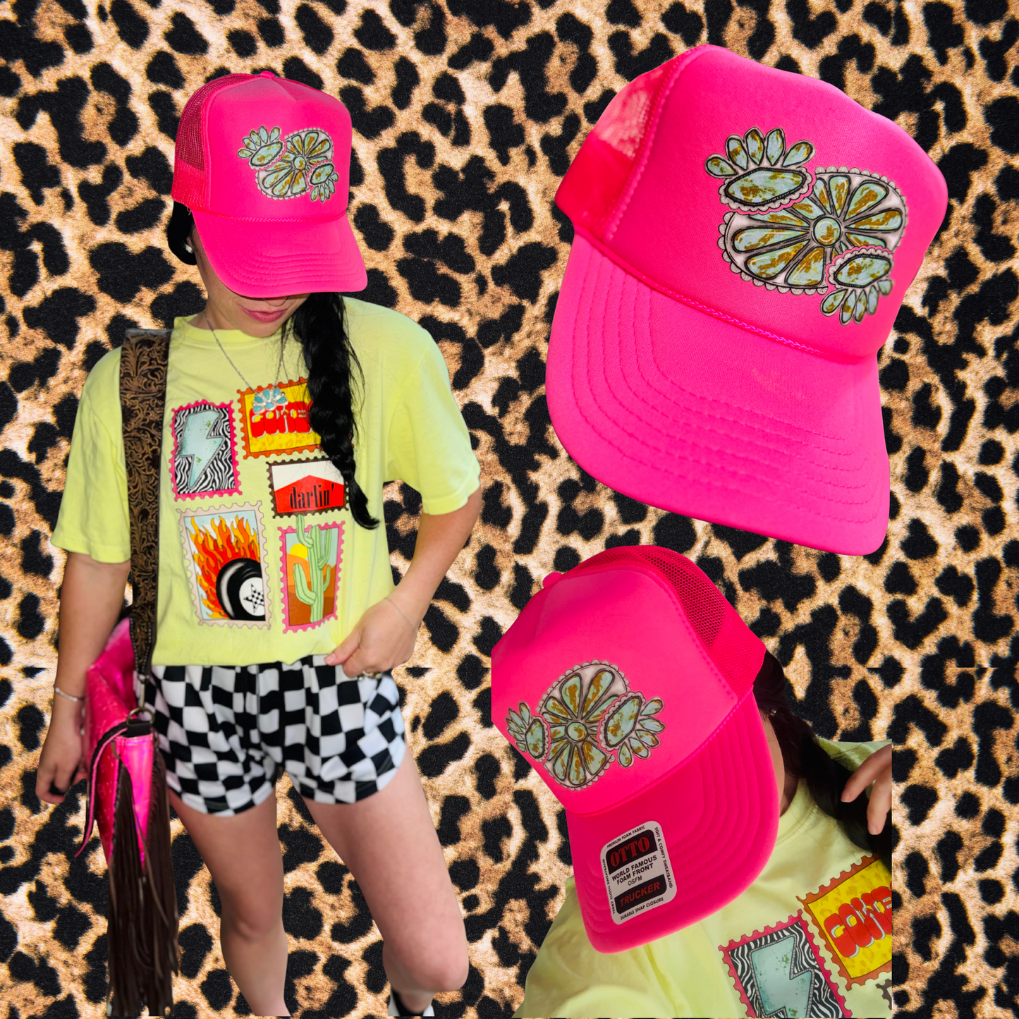Neon Pink Conch Trucker Hat🩷
