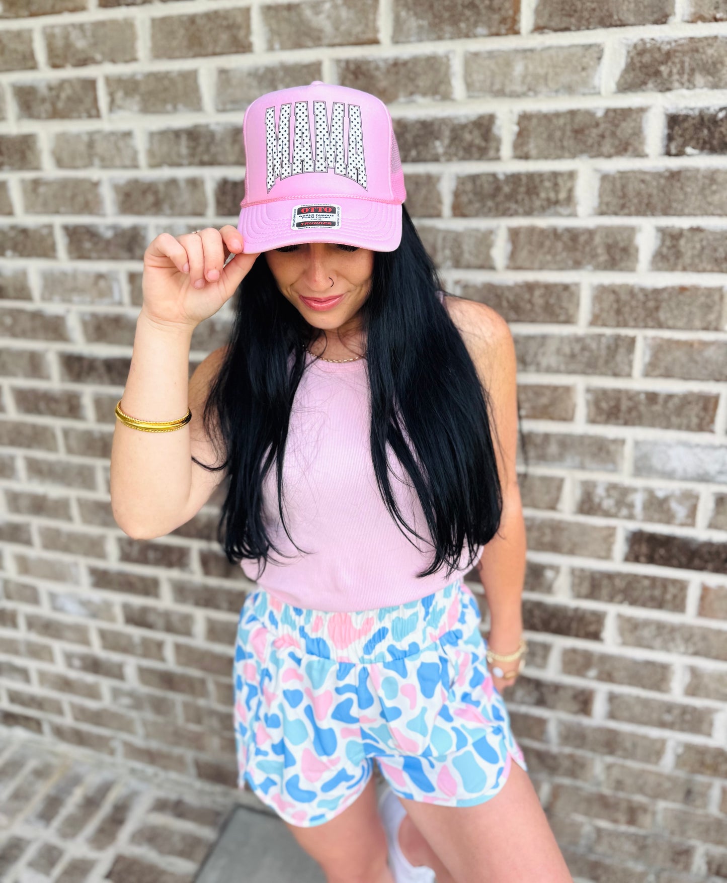 Mama Polka Dot Trucker Hat - OTTO Trucker Hats 🩷⚪️