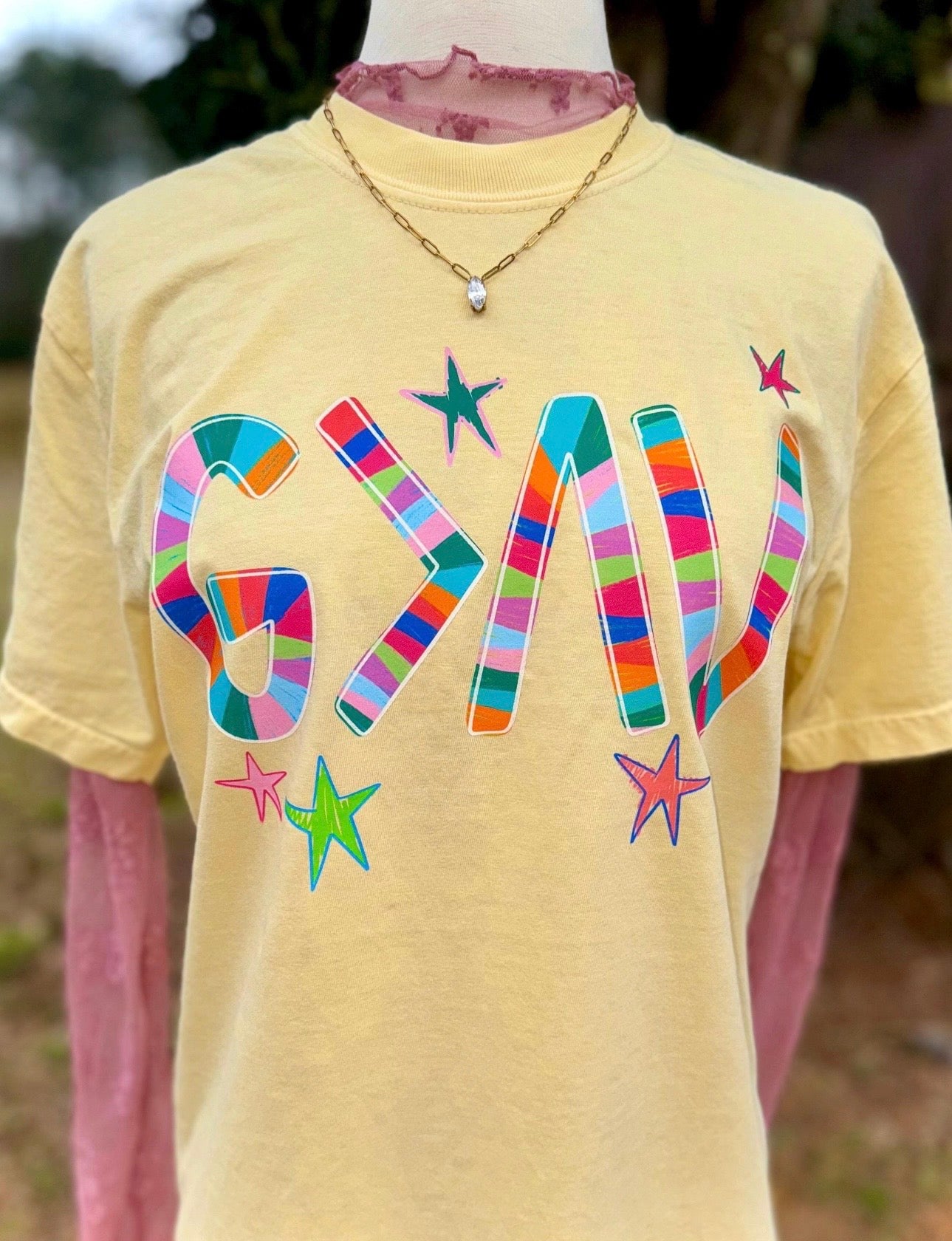 God Is Greater Than The Highs and Lows Tee | Groovy Faith Graphic Shirt | Trendy Christian Tee