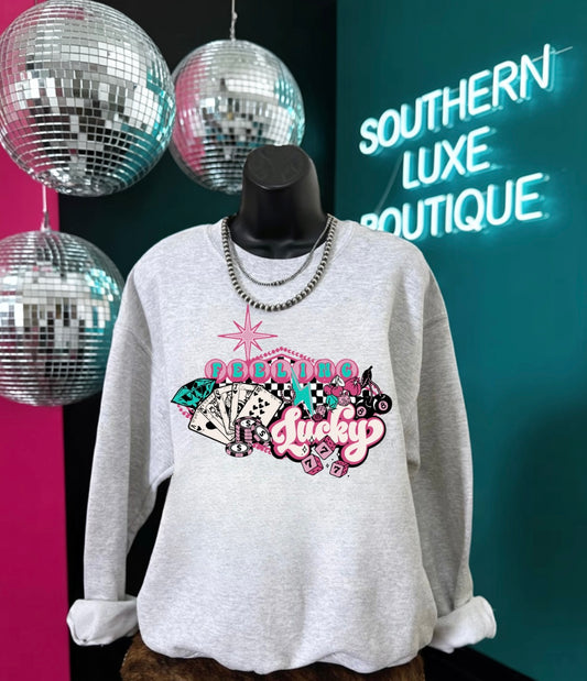 Feeling Lucky Retro Graphic🩷🪩