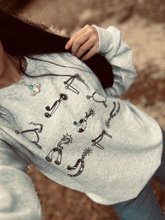Cowgirl Spurs Crewneck✨
