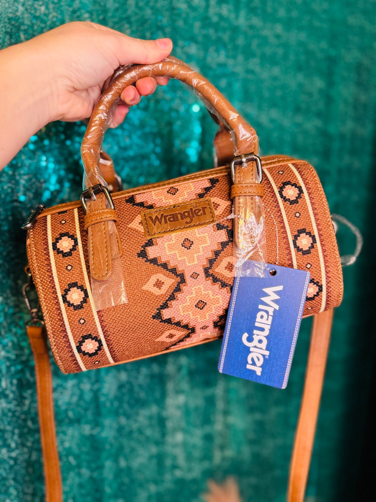 Wrangler Aztec Barrel Crossbody Satchel✨