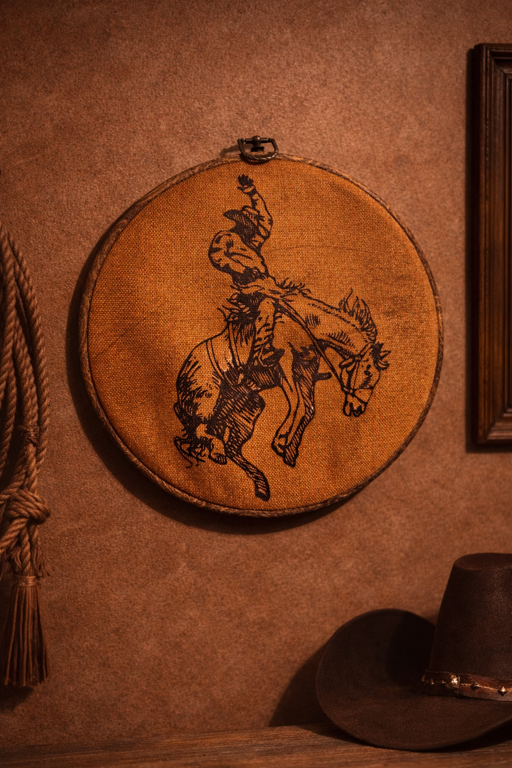 Vintage Bronco Rider Wall Art-Consignment Piece