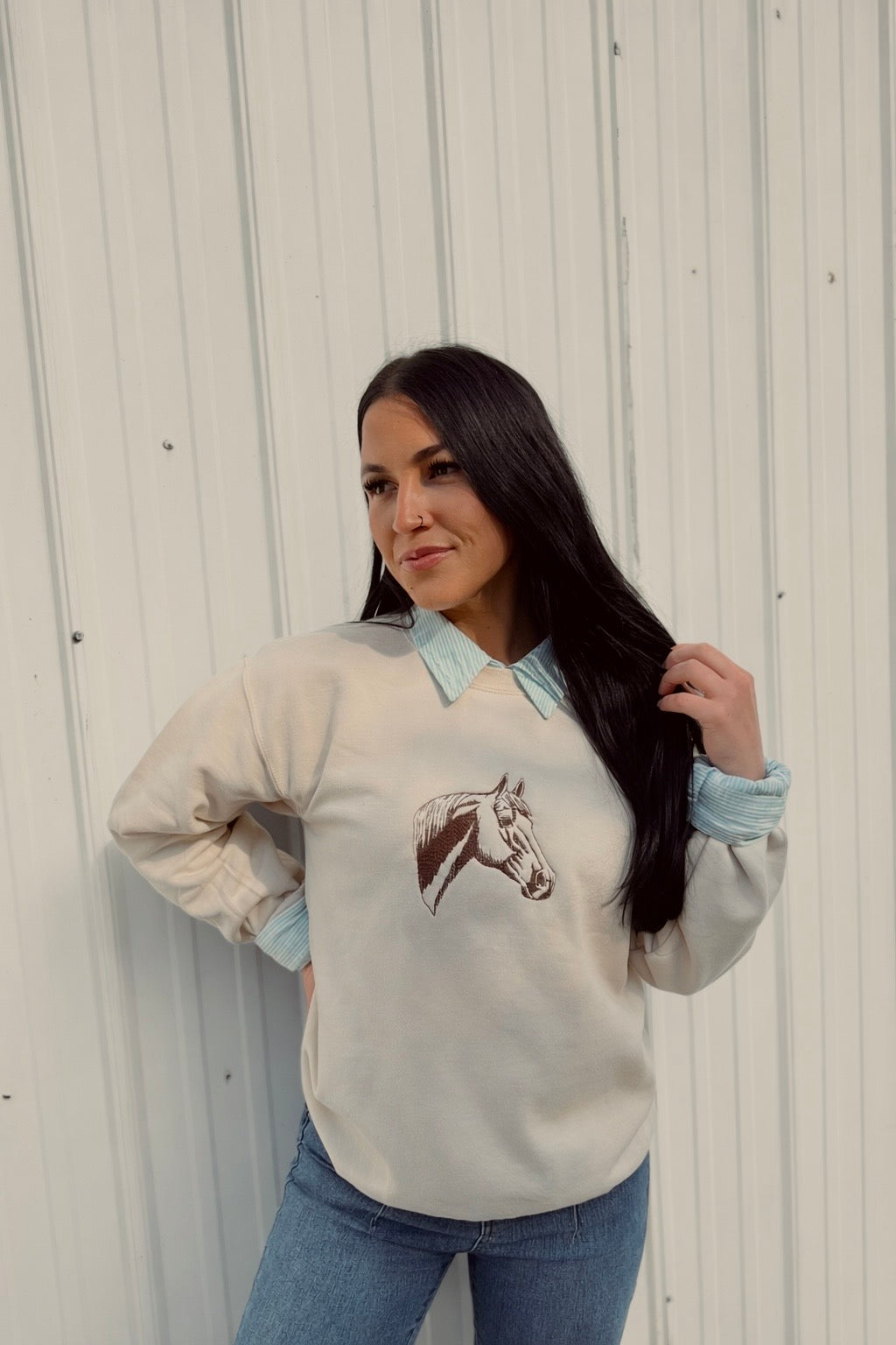 Classic Western Horsehead Pullover🤎