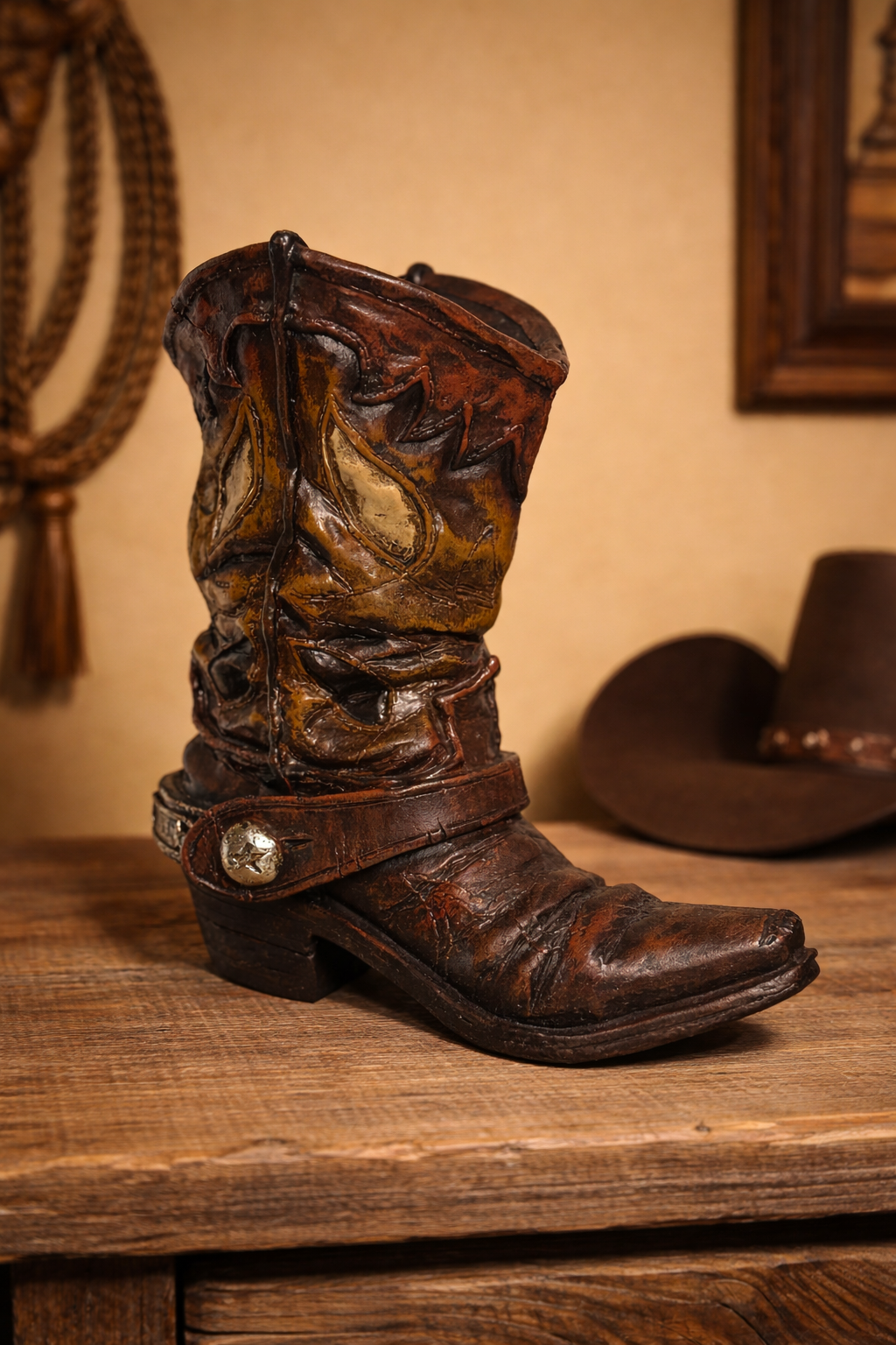Rustic Cowboy Boot Western Décor Accent- Consignment piece