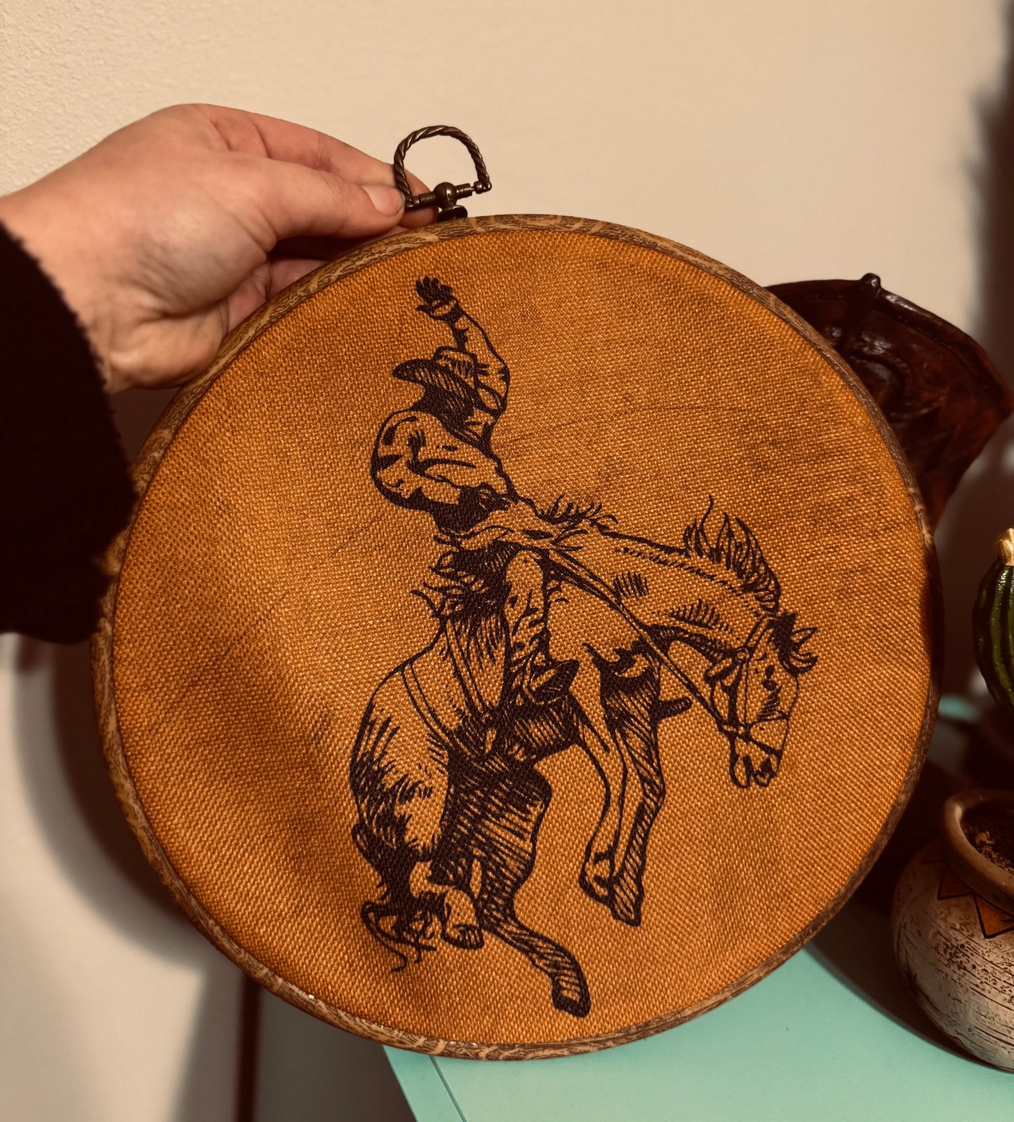Vintage Bronco Rider Wall Art-Consignment Piece
