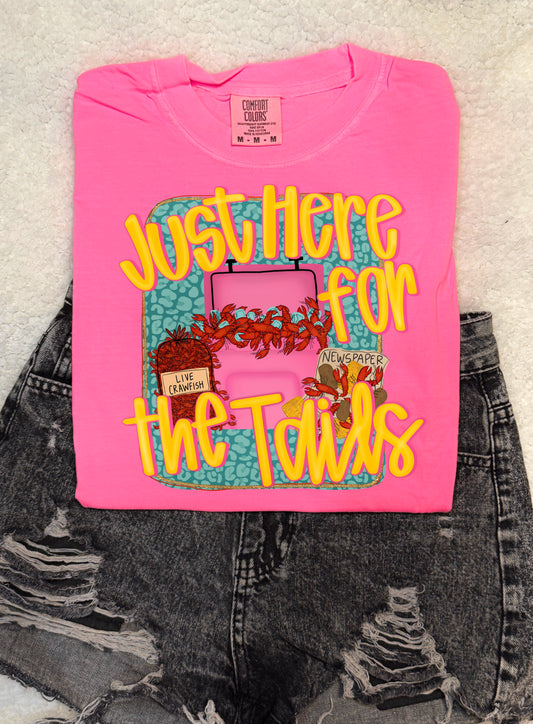 Just Here for the Tails Crawfish Tee | Southern Crawfish Season Shirt🦞