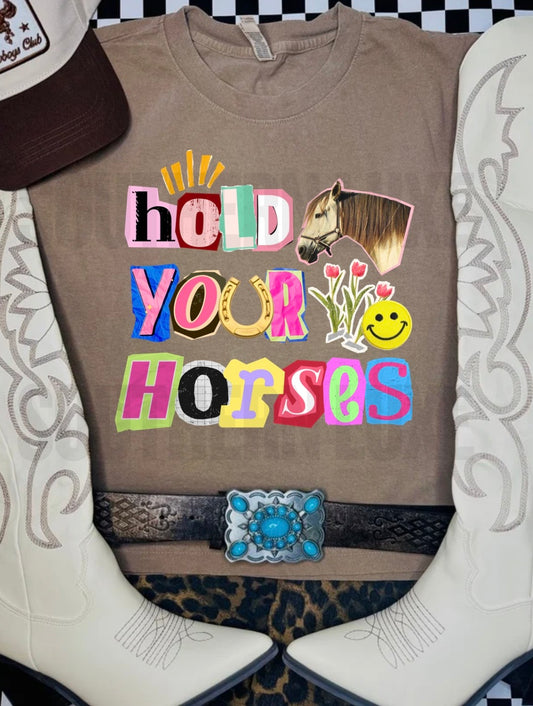 Hold Your Horses Graphic| American Apparel Muscle Tank | Western Graphic