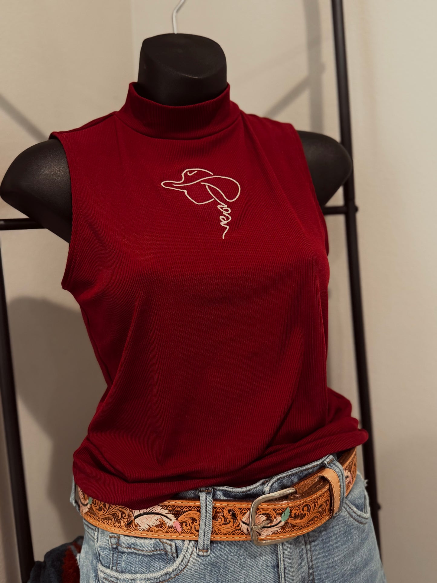 Cowgirl Embroidery Tank- Small🖤