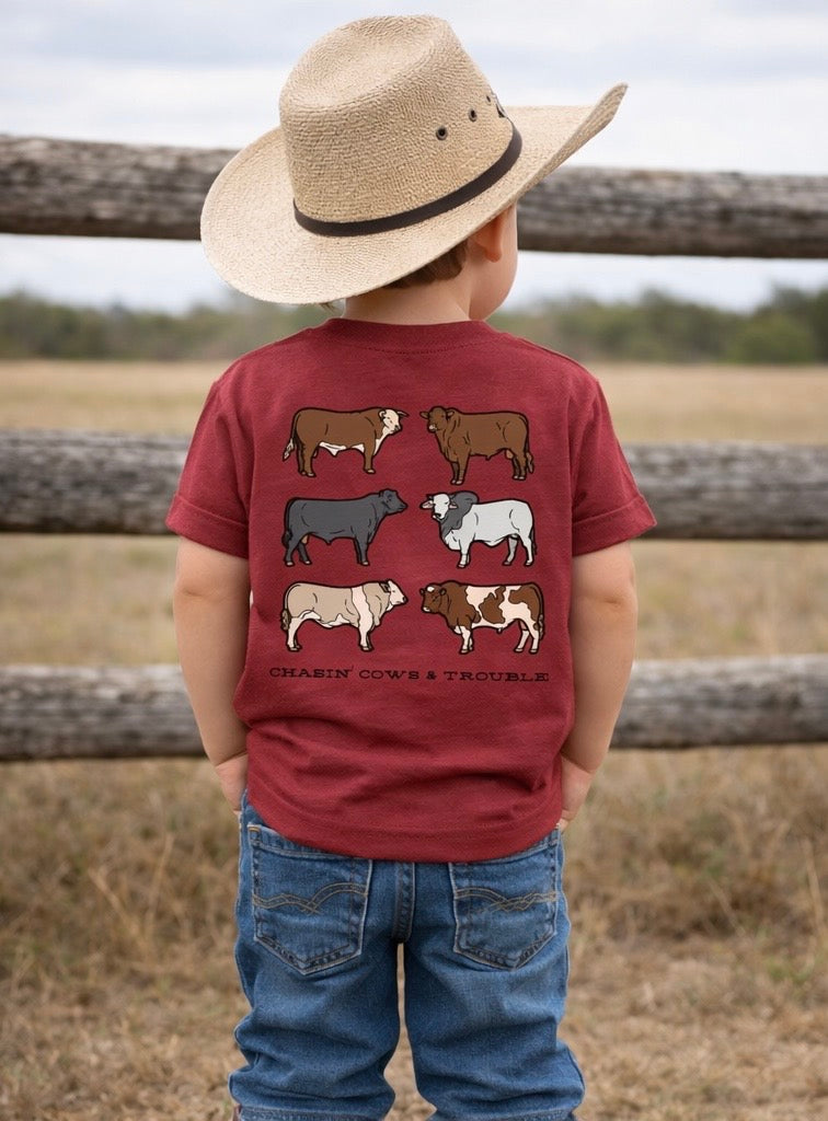 Chasin’ Cows & Trouble, Boy’s Graphic Tee🐮🤠