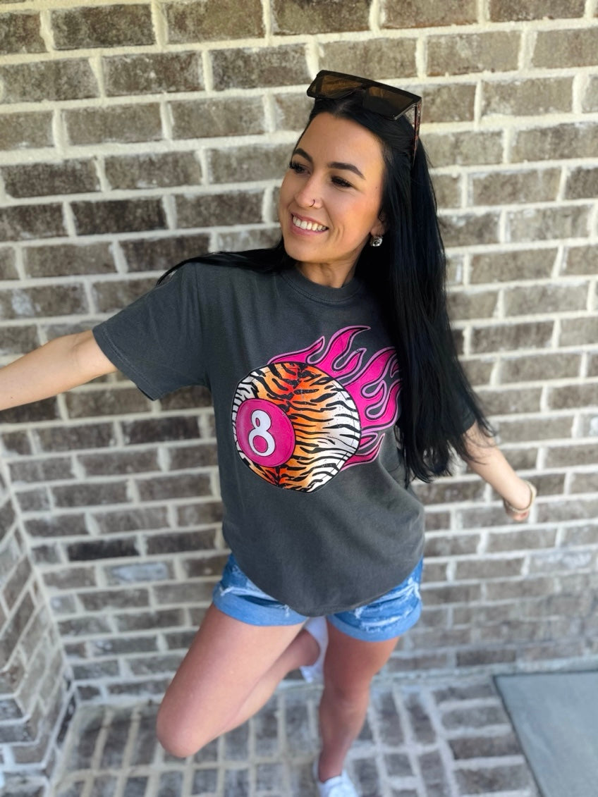 Wild West 8 Ball Graphic Tee – Retro Western Neon Shirt