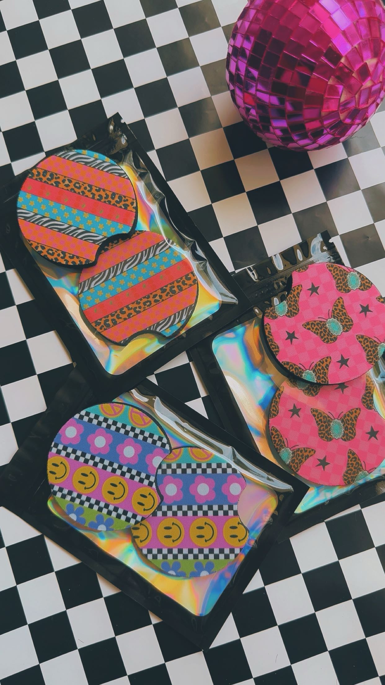 Funky Car Coasters⚡️🐆
